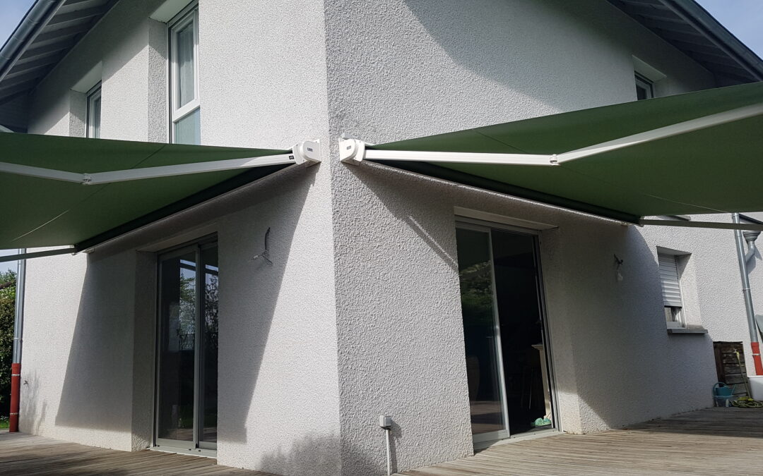 Installation de deux stores bannes Franciaflex FELICIA à Drumettaz-Clarafond